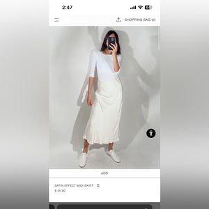 Zara Satin Effect Midi Skirt